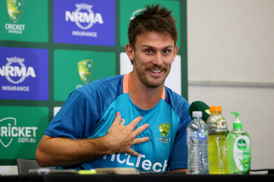 Mitch Marsh speaks.