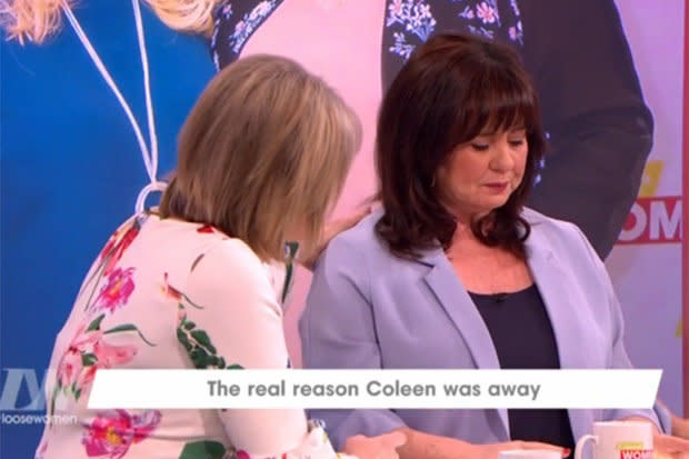 Coleen fought back tears as she broke the news.