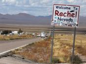 Traffic on Highway 375 as an influx of tourists responding to a call to 'storm' Area 51, a secretive U.S. military base believed by UFO enthusiasts to hold government secrets about extra-terrestrials, is expected in Rachel, Nevada