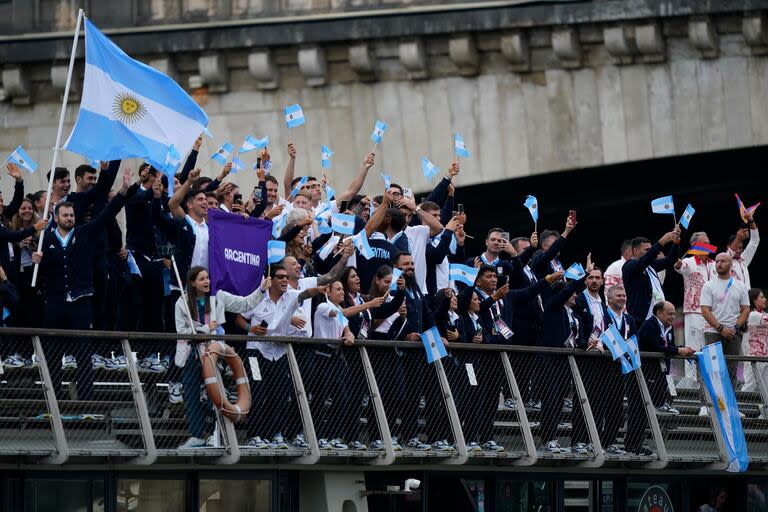 La comitiva de Argentina en la inauguración de los Juegos Olímpicos 