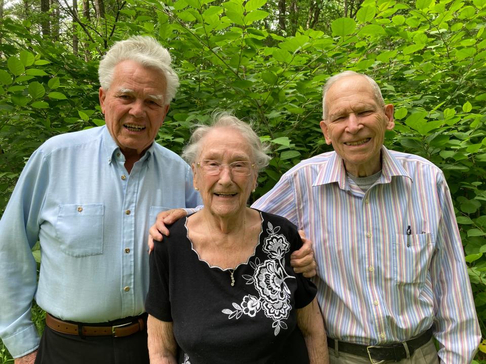 Three nonagenarians: Tony Wagner, Betty Davidson and Gerry Gariepy.