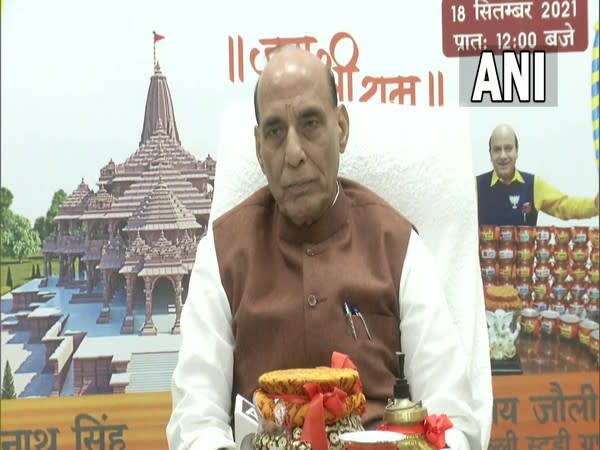 Defence Minister Rajnath Singh at an event in New Delhi on Saturday. (Photo/ANI)