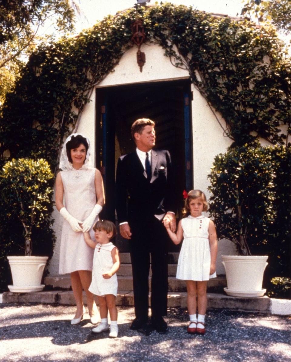 <p>Young Caroline and her family pose on Easter Sunday, just months before President John F. Kennedy's tragic assassination. </p>