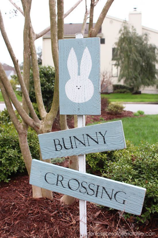 bunny crossing sign easter decorations