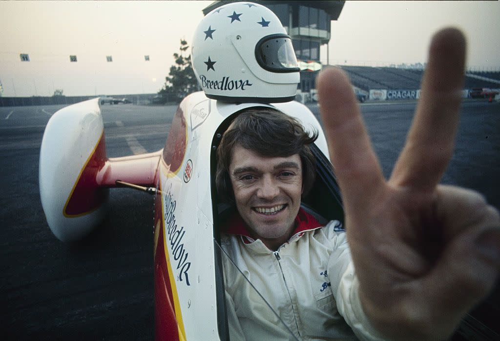 united states january 20 craig breedloves dragster land speed record holder craig breedlove poses with his spirit of america rocket powered dragster at the orange county international raceway photo by mike brennerthe enthusiast network via getty imagesgetty images