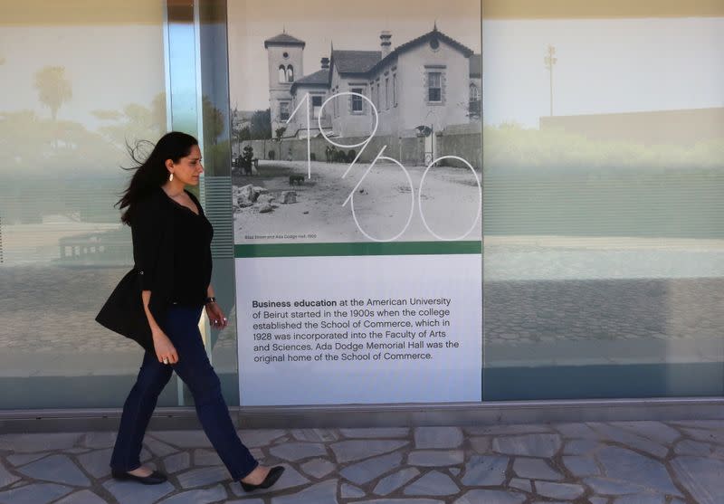 Charlotte Karam, associate professor at the American University of Beirut is pictured at American University of Beirut (AUB), in Beirut