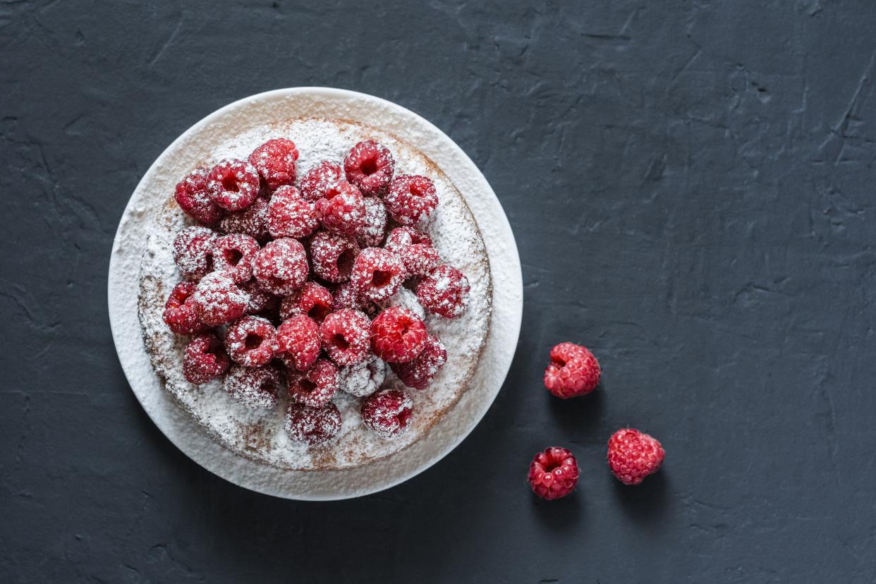 Chiffon Cake with Sugared Cranberries