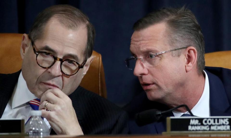 Jerry Nadler and Doug Collins confer during an impeachment hearing last week.