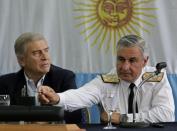 Admiral Jose Villan (R), the Argentinian navy's new head, explained that the particular relief of the seabed had complicated its discovery
