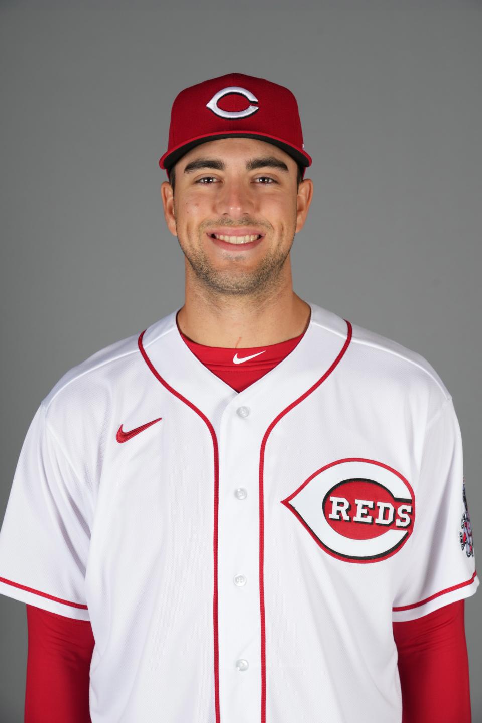 Cincinnati Reds minor league pitcher Joe Boyle participates in Minor League Photo Day on Feb. 28, 2022.