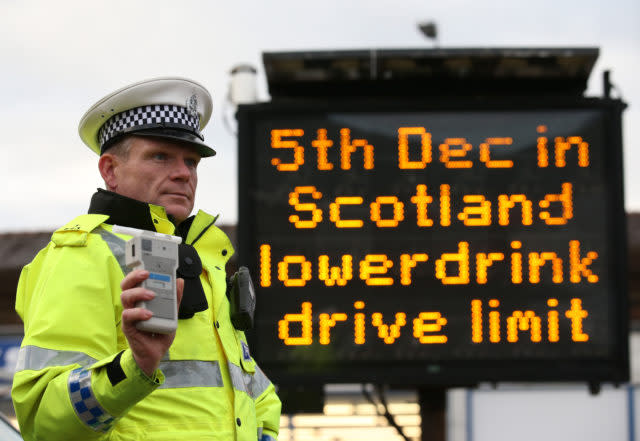 The drink-drive limit in Scotland was reduced in December 2014 (Andrew Milligan/PA)