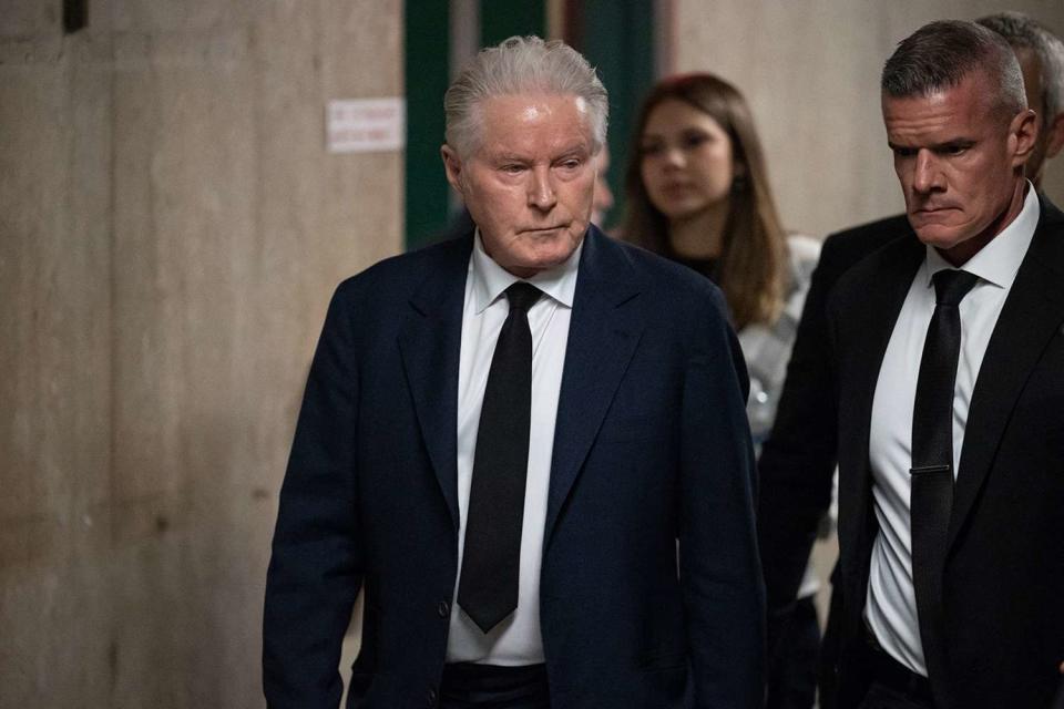 <p>YUKI IWAMURA/AFP via Getty</p> Don Henley in the courtroom in February 2024 in New York City