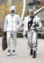 <p>Guests seen wearing silver outfits outside the Proenza Schouler show. <em>[Photo: Getty]</em> </p>