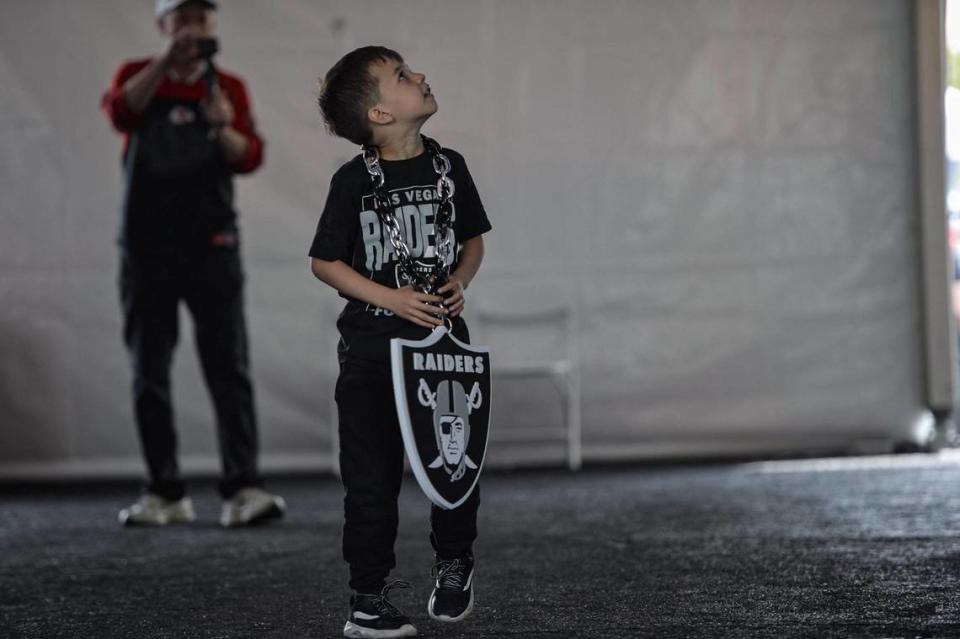 Nico Dillon, 6, looked around at an exhibit at the NFL Draft Experience Thursday, April 27, 2023, at the National WWI Museum and Memorial in Kansas City.