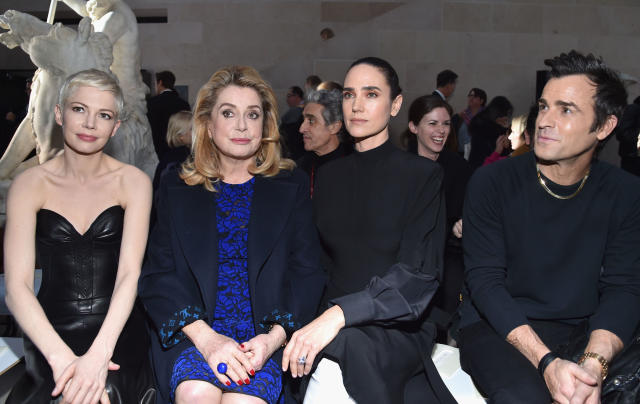 Karlie Kloss, Alexandre Arnault and Delphine Arnault attend the