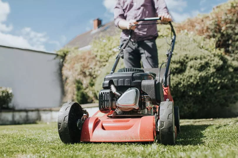 Man mowing the lawn