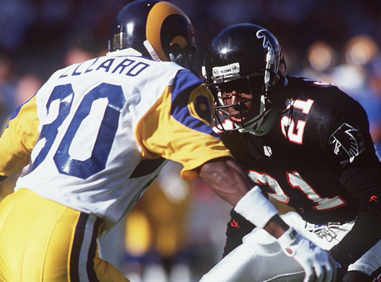 Deion Sanders in action. (Getty)