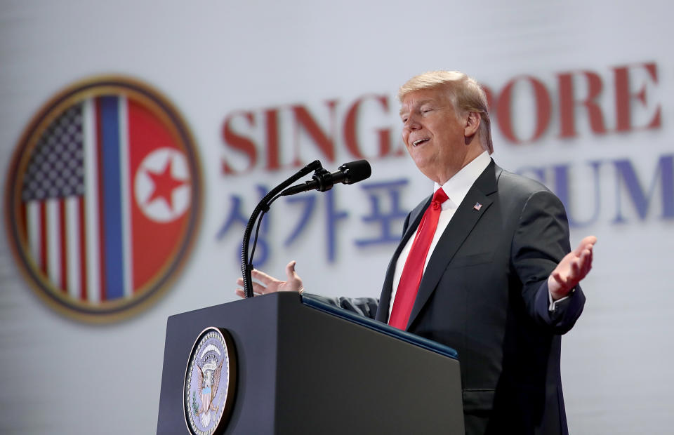 President Trump told a female reporter, “Quiet,” and called her “obnoxious.” (Photo: Getty Images)