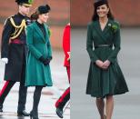 <p>Middleton wore this Emilia Wickstead coat to celebrate St. Patrick's Day in March 2012 and then once again for the same occasion a year later—while pregnant! </p>