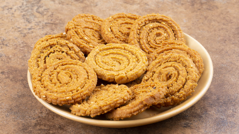 Chakli on a plate 