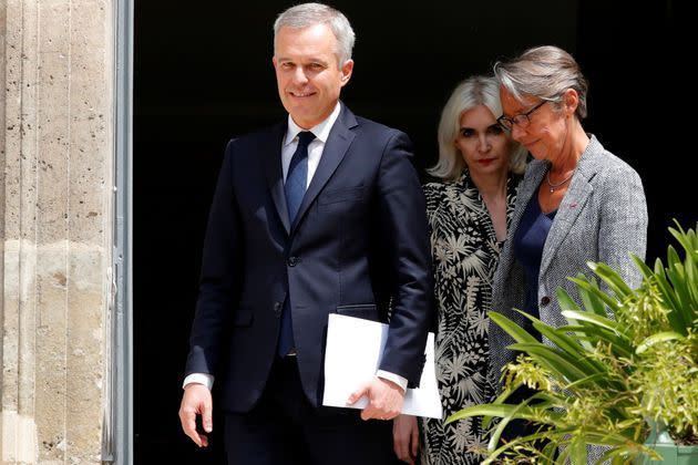 <p>François de Rugy lors de la passation de pouvoir avec Elisabeth Borne à la tête du ministère de la Transition écologique. </p>