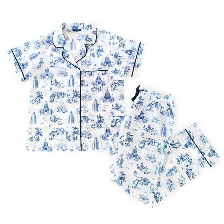 Austin Toile Long Pant Pajama Set