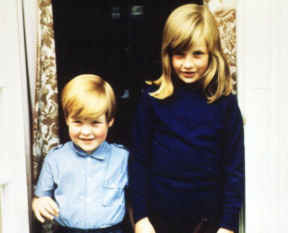 <p>PA Images/Getty</p> Lady Diana Spencer and her brother Charles Spencer in 1968.