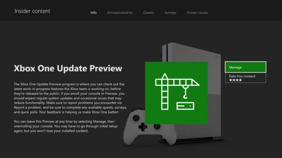 Xbox One Insider Program