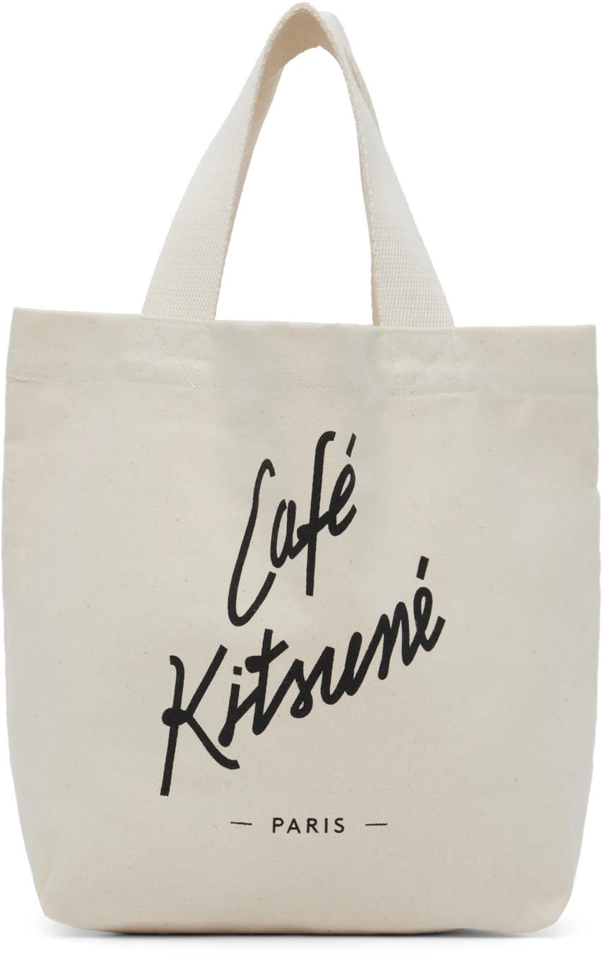 Maison Kitsuné Off-White Mini 'Cafe Kitsuné' Tote. Image via SSENSE.