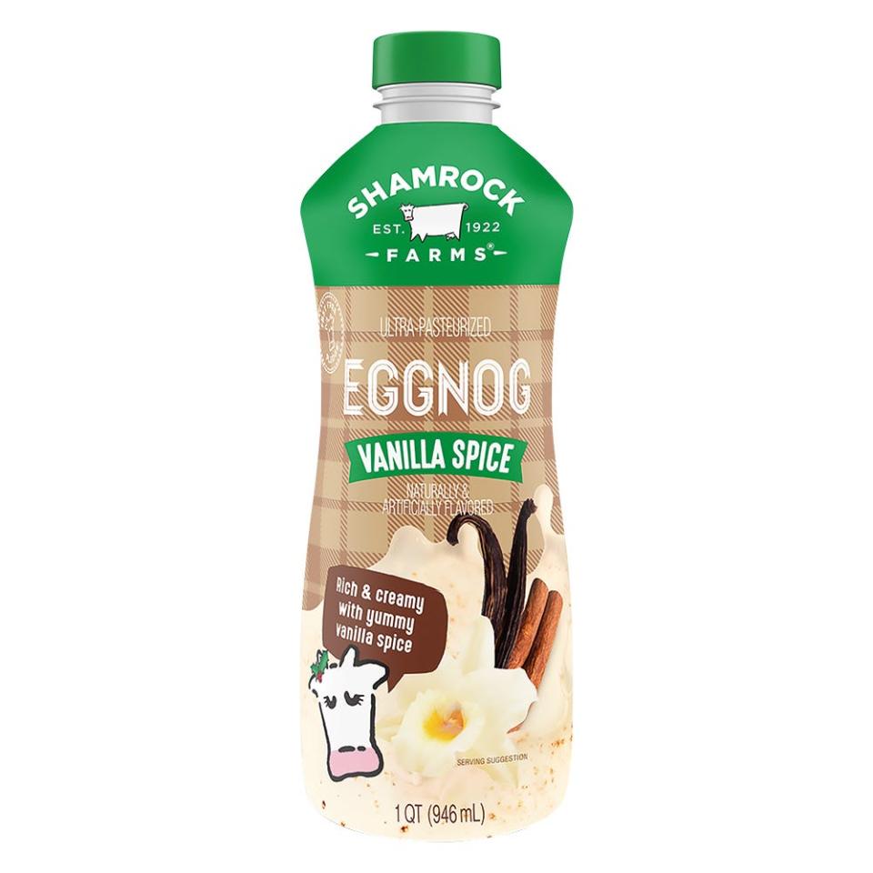 bottle of vanilla spice eggnog from aldi