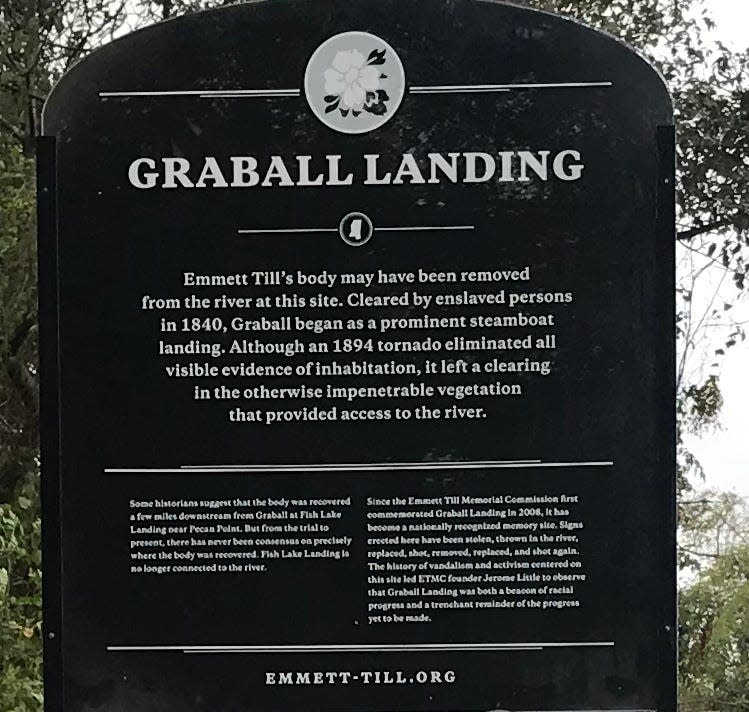 A 500-pound, bulletproof sign was unveiled at the site where civil rights icon Emmett Till was pulled from the Tallahatchie River.