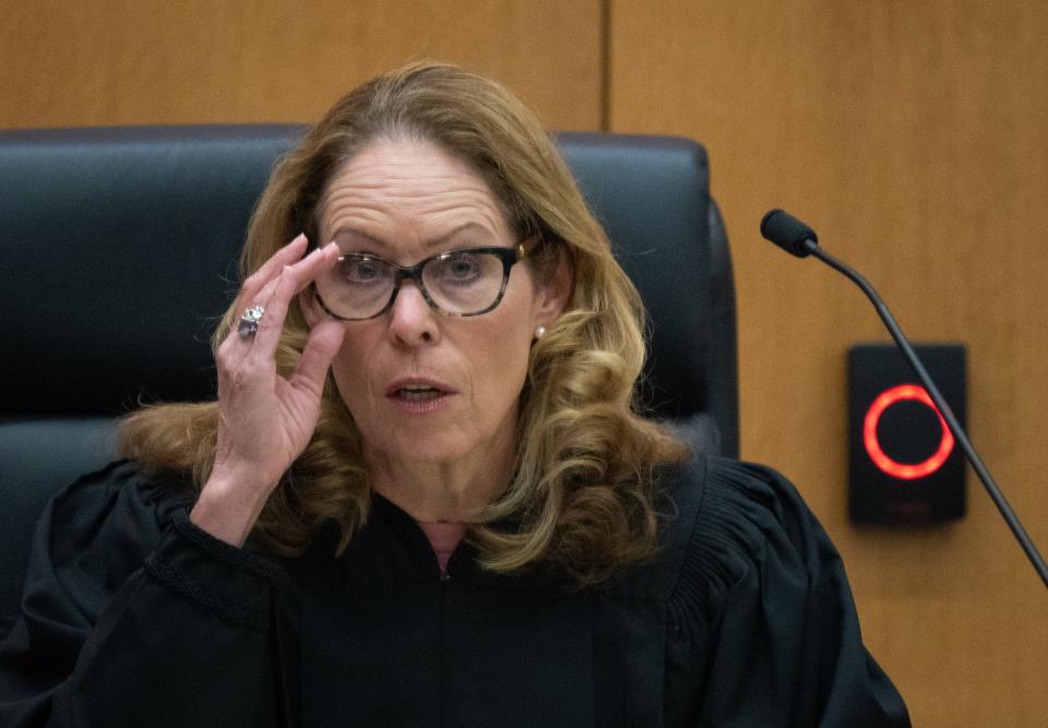 Judge Suzanne Cohen talks before sentencing Bryan Patrick Miller to death in Maricopa County Superior Court in Phoenix on June 7, 2023.