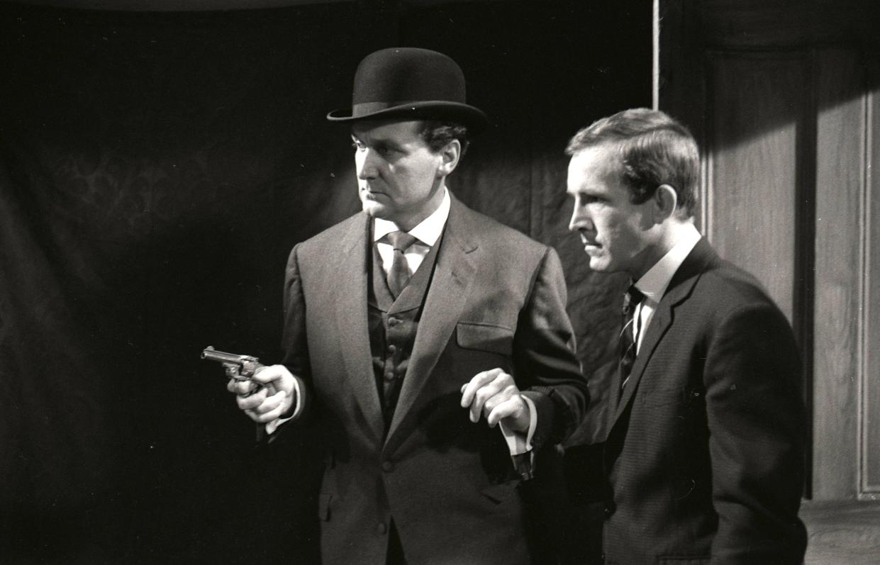 Patrick Macnee and Ian Hendry in the first episode of The Avengers, first broadcast in 1961. (Studiocanal/Shutterstock)