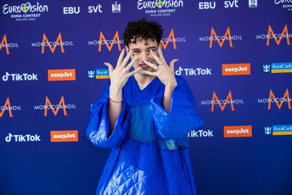 Nemo on the turquoise carpet at Eurovision 2024 (Getty Images)