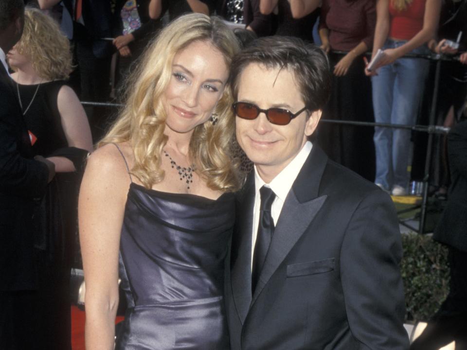 Tracy Pollan and actor Michael J. Fox attend the Sixth Annual Screen Actors Guild Awards on March 12, 2000 at Shrine Auditorium in Los Angeles, California