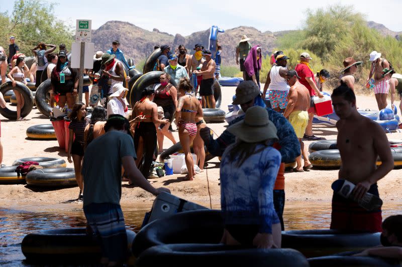 FILE PHOTO: People go tubing on Salt River in Arizona