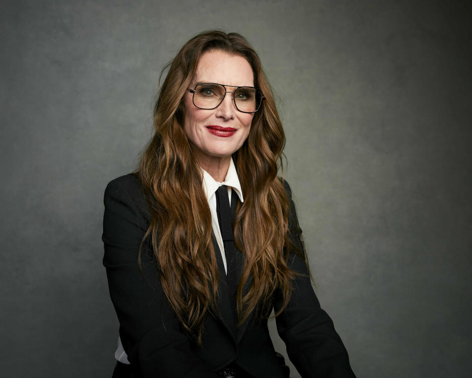 FILE - Brooke Shields poses for a portrait to promote the film "Pretty Baby: Brooke Shields" at the Latinx House during the Sundance Film Festival on Jan. 21, 2023, in Park City, Utah. Shields turns 58 on May 31. (Photo by Taylor Jewell/Invision/AP, File)