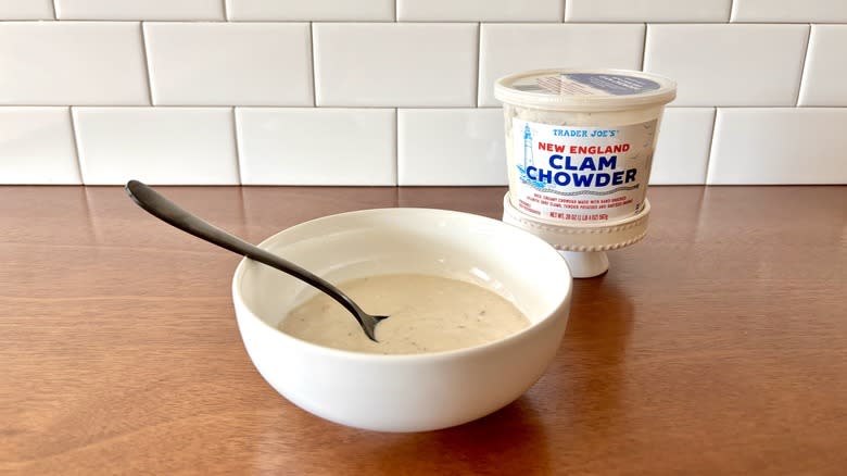 Trader Joe's clam chowder soup