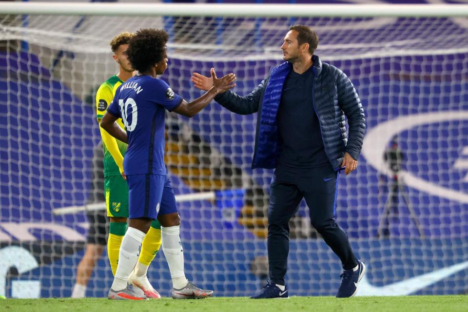 Frank Lampard insists he retains an excellent relationship with Willian amid speculation over the Chelsea winger's future (Getty Images)