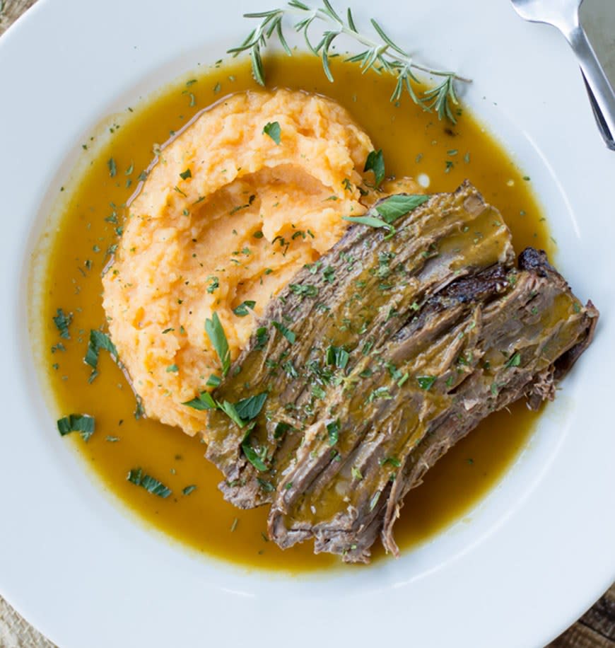 Pot Roast With Mashed Sweet Potatoes from Fashionable Foods