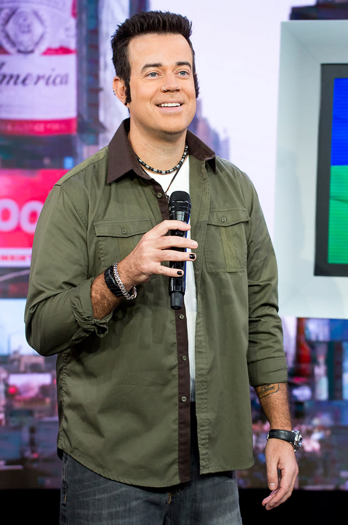 <p>The <i>Today</i> show’s trip back to the ’90s wouldn’t have been complete without a look at MTV’s <i>TRL</i>, so it was lucky they had a 20-years-older Carson Daly to ham it up as his younger self as he “counted down” ’90s memorable moments and tee’d up the rest of the hosts costume reveals. (Photo: Nate Congleton/NBC) </p>