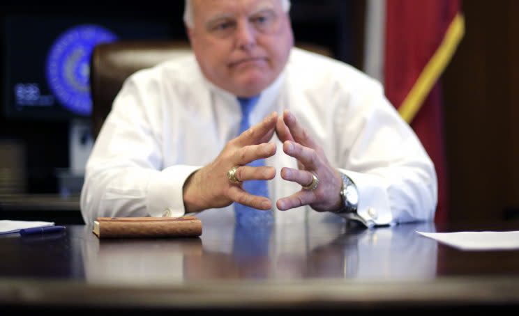 New Texas Agricultural Commissioner Sid Miller talks about the state's plans to repeal a decade-old ban on deep fryers in public school kitchens, Thursday, June 18, 2015, in Austin, Texas. (Photo: Eric Gay/AP)