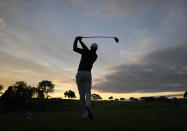 Tiger Woods hits his tee shot on the second hole during the pro-am round of the Farmer's Insurance golf tournament on the South Course at Torrey Pines Golf Course on Wednesday, Jan. 22, 2020, in San Diego. (AP Photo/Denis Poroy)
