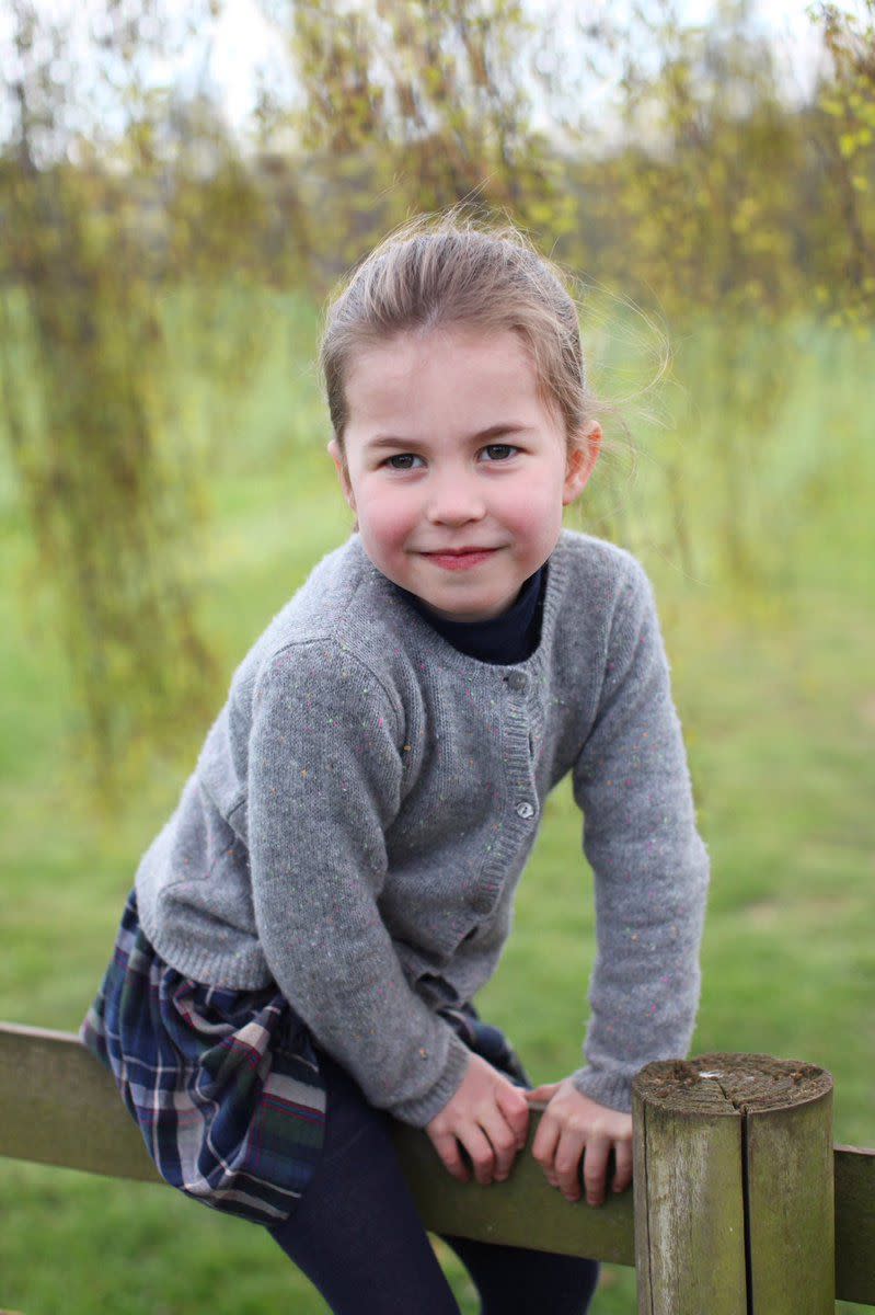 <p>The candid snapshots show Charlotte playing on the grounds of <a href="https://www.townandcountrymag.com/style/home-decor/a25646036/anmer-hall-prince-william-kate-middleton-george-louis-princess-charlotte-country-home/" rel="nofollow noopener" target="_blank" data-ylk="slk:the family's home in Norfolk;elm:context_link;itc:0;sec:content-canvas" class="link ">the family's home in Norfolk</a>. </p>