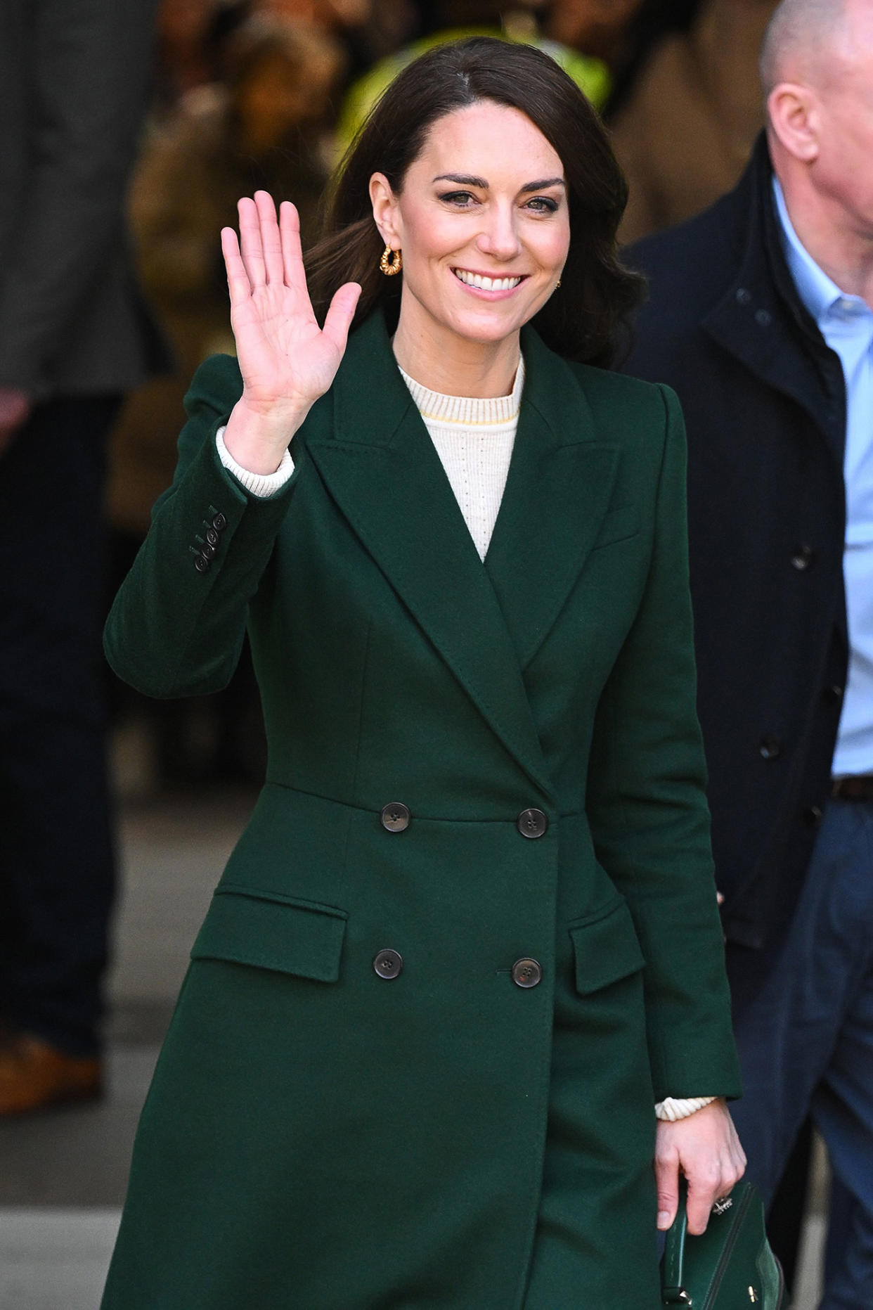 Princess Kate Sweetly Comforts Man Who's 'Nervous' to Take a Rule-Breaking Selfie -044 Catherine Princess of Wales visit to Kirkgate Market, Leeds, UK - 31 Jan 2023