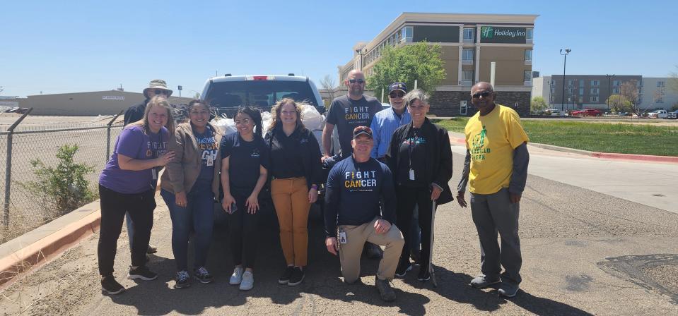 Volunteers with Keep Amarillo Clean had an Earth Day cleanup Monday near Amarillo Boulevard in West Amarillo.