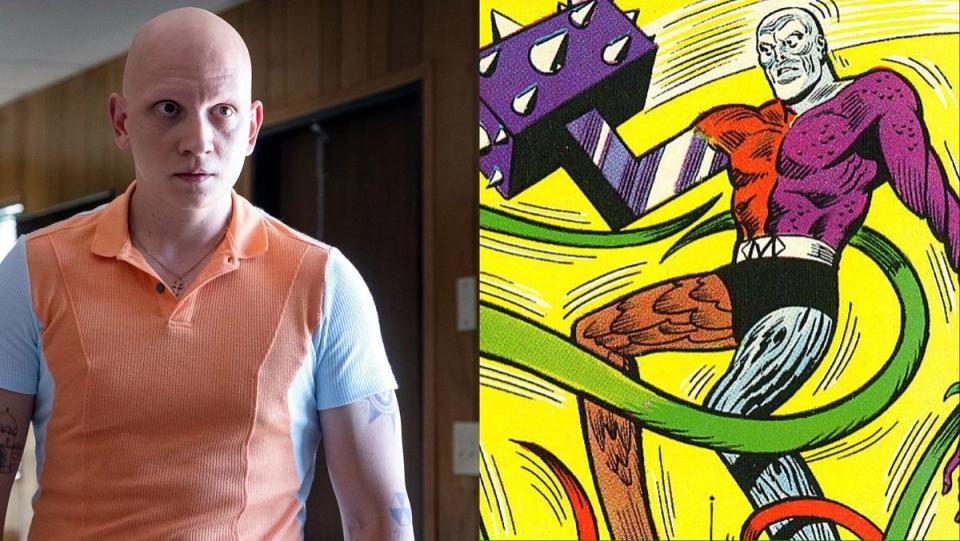 Anthony Carrigan from HBO's Barry, and DC hero Metamorpho the Element Man.