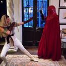 <p>The country stars spent the day that <em>Star Wars: The Force Awakens</em> was released a little differently than others. “Good morning… This is how we woke up our kids!! <a rel="nofollow noopener" href="https://www.instagram.com/p/_b4olAF8Rf/" target="_blank" data-ylk="slk:Happy #StarWars day!;elm:context_link;itc:0;sec:content-canvas" class="link ">Happy #StarWars day!</a> #TheForceAwakens,” Hill captioned a photo of the two engaged in battle. (Photo: Faith Hill via Instagram) </p>