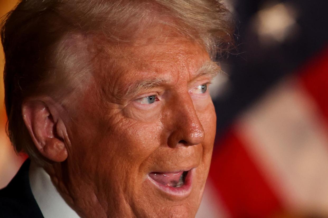 <span>Trump appeared on the Dr Phil talkshow to level his charges against the Biden administration.</span><span>Photograph: Ellen Schmidt/AFP/Getty Images</span>