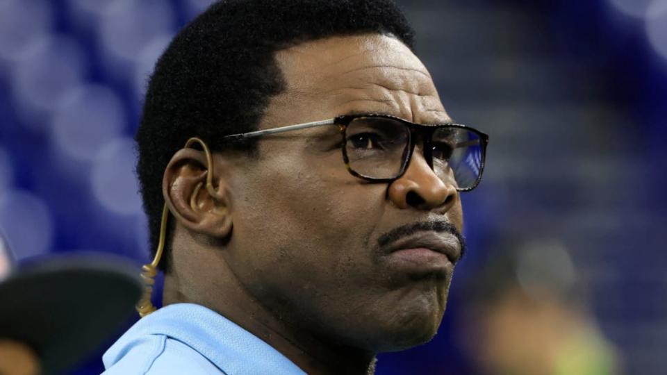 Michael Irvin of NFL Network looks on during the NFL Combine at Lucas Oil Stadium on March 3, 2022, in Indianapolis, Indiana. This year, the network excluded him from Super Bowl coverage, and Irvin says he believes himself to be a victim of a modern-day lynching as he fights misconduct allegations. (Photo: Justin Casterline/Getty Images)